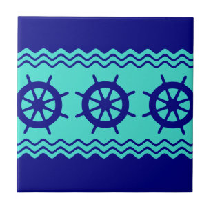 Azulejo Banda de cascos azul turquesa de la marina
