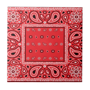 Azulejo Banda roja paisley bandanas rap hip hop f