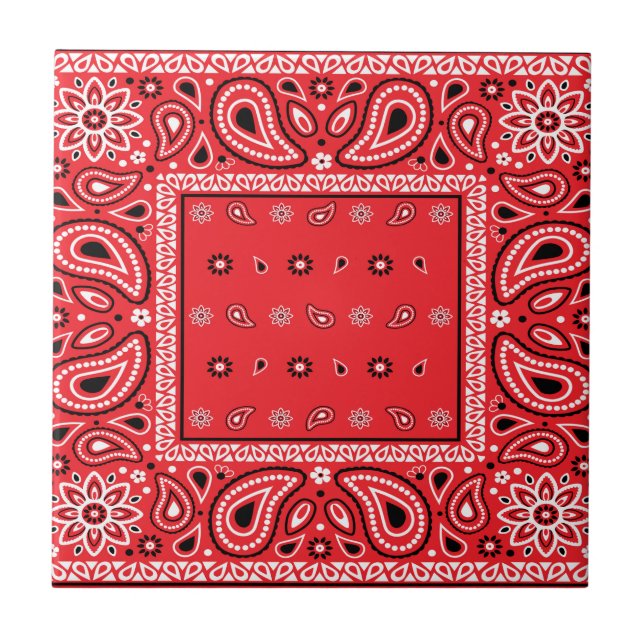 Azulejo Banda roja paisley bandanas rap hip hop f (Frente)