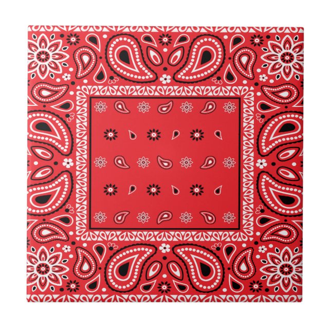 Azulejo Banda roja paisley bandanas rap hip hop f (Frente)