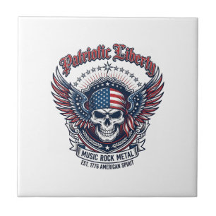 Azulejo Bandana Patriótica de Rock Old Glory Música Rock M
