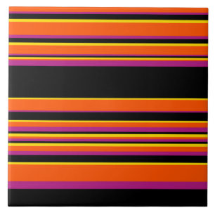 Azulejo Bandas complejas: negro, rosa, Naranja y amarillo