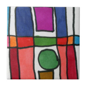 Azulejo Bandas de colores calientes y frías con acento de 