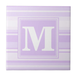 Azulejo Bandas de lilac monogramo