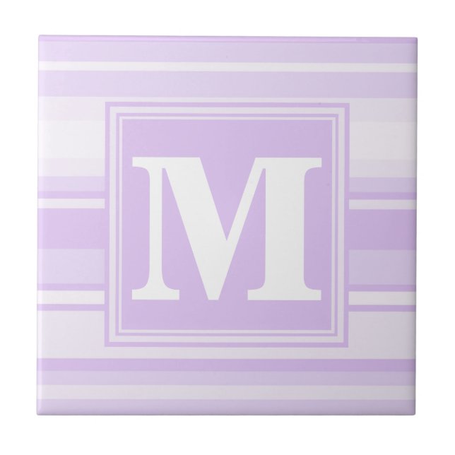 Azulejo Bandas de lilac monogramo (Frente)