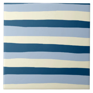 Azulejo Bandas desiguales: azul oscuro, azul claro y crema