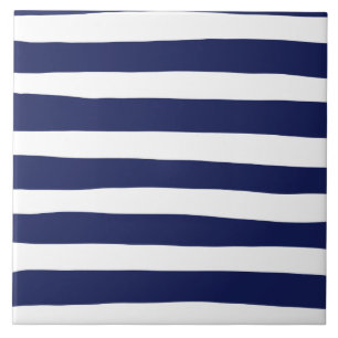 Azulejo Bandas desiguales - Azul y Blanco
