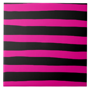 Azulejo Bandas desiguales - Magenta y negro