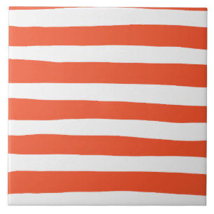 Azulejo Bandas desiguales - Naranja y blanco