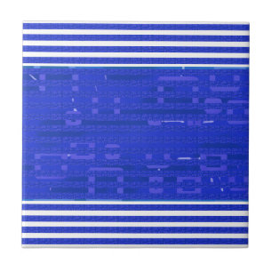 Azulejo Bandas geométricas azules del circuito de Guay
