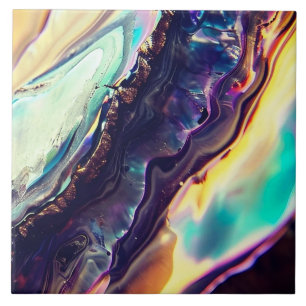 Azulejo Bandas giratorias multicolor de roca igneosa