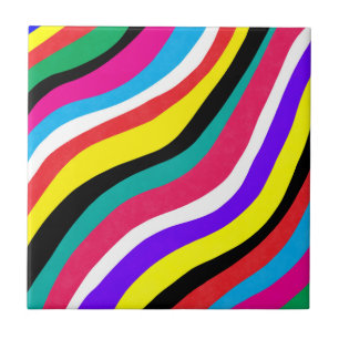 Azulejo Bandas onduladas Psicodélicas Multicolor