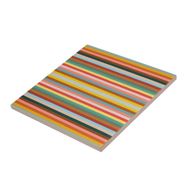Azulejo Bandas Retro Horizontal Coloridas (Lado)