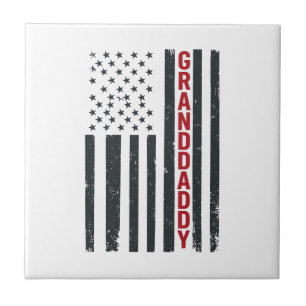 Azulejo Bandera Americana Abuelo Diseño Patriótico Vintage