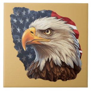 Azulejo Bandera americana águila calva