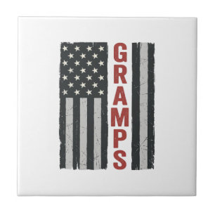 Azulejo Bandera Americana de Abuelo Vintage Vector Patriót