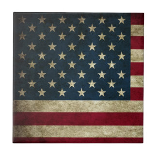 Azulejo Bandera americana de los E.E.U.U. del Grunge