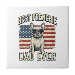 Azulejo Bandera Americana de Papá Frenchie Vintage