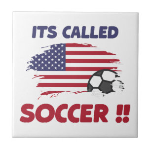 Azulejo Bandera americana divertida se llama FUTBOL no FOO