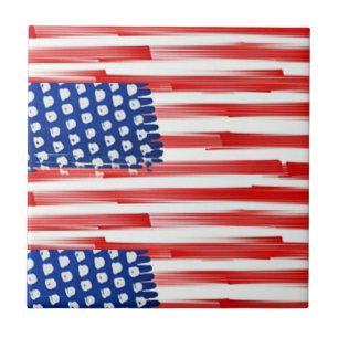 Azulejo Bandera americana modelada