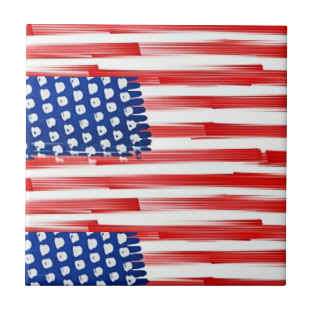 Azulejo Bandera americana modelada (Frente)