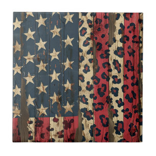 Azulejo Bandera Americana Rústica Estampado Leopardo (1)