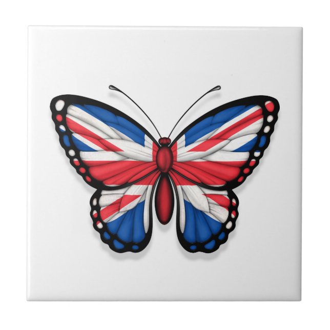 Azulejo Bandera británica de la mariposa (Frente)