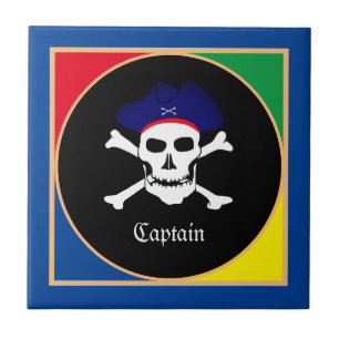 Azulejo Bandera Capitán y Pirata - Isla del tesoro/niños