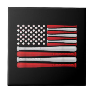 Azulejo Bandera clásica americana de béisbol - Béisbol vin