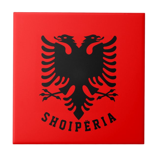 Azulejo Bandera de Albania (Frente)