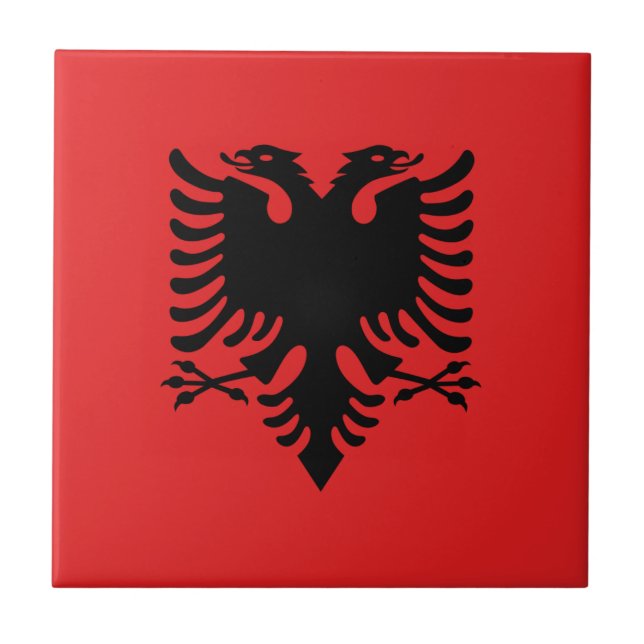 Azulejo Bandera de Albania - Flamuri i Shqipërisë (Frente)