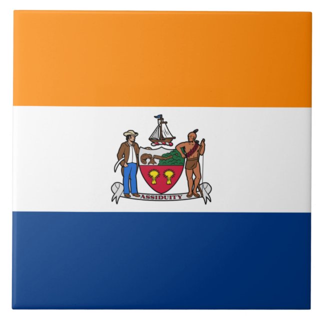 Azulejo Bandera de Albany (Nueva York) (Frente)
