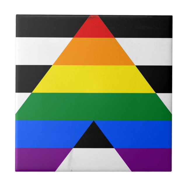 Azulejo Bandera de aliado heterosexual (Frente)