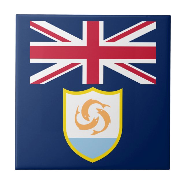 Azulejo Bandera de Anguila Patriótica Tile Cerámico (Frente)