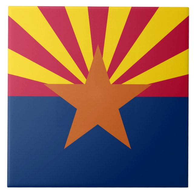 Azulejo Bandera de Arizona: Poniendo a Star Sun, el Estado (Frente)