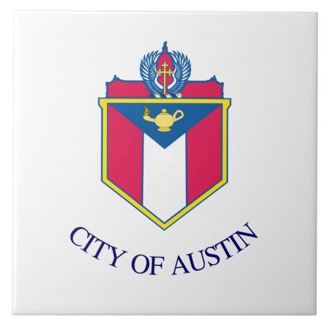 Azulejo Bandera de Austin (Texas) (Frente)