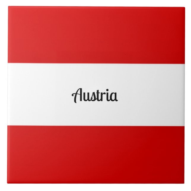 Azulejo Bandera de Austria, etiquetada (Frente)