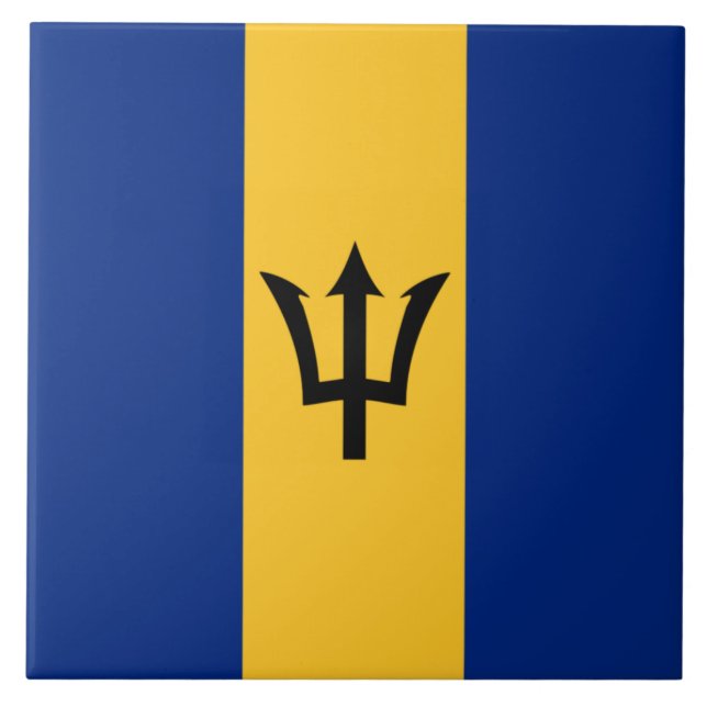 Azulejo Bandera de Barbados (Barbados) (Bajan) (Frente)