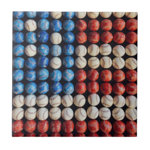 Azulejo Bandera de Béisbol Americana