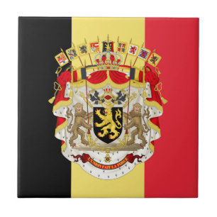 Azulejo Bandera de Bélgica y COA
