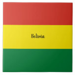 Azulejo Bandera de Bolivia, etiquetada<br><div class="desc">Bandera de Bolivia,  etiquetado</div>