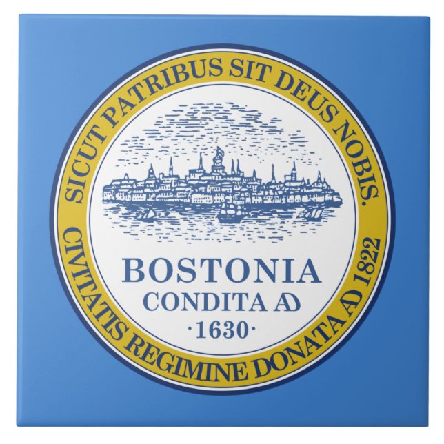 Azulejo Bandera de Boston (Massachusetts) (Frente)