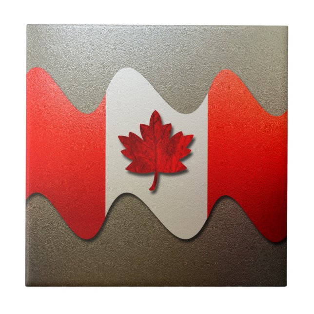 Azulejo Bandera de Canadá cromada por Shirley Taylor (Frente)