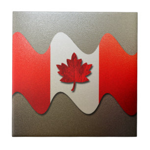 Azulejo Bandera de Canadá-Cromo por Shirley Taylor