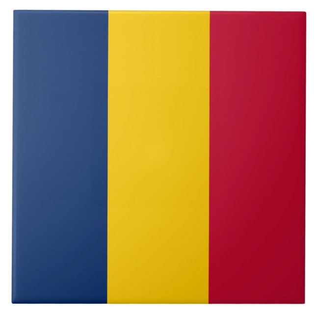 Azulejo Bandera de Chad (país africano) (Frente)