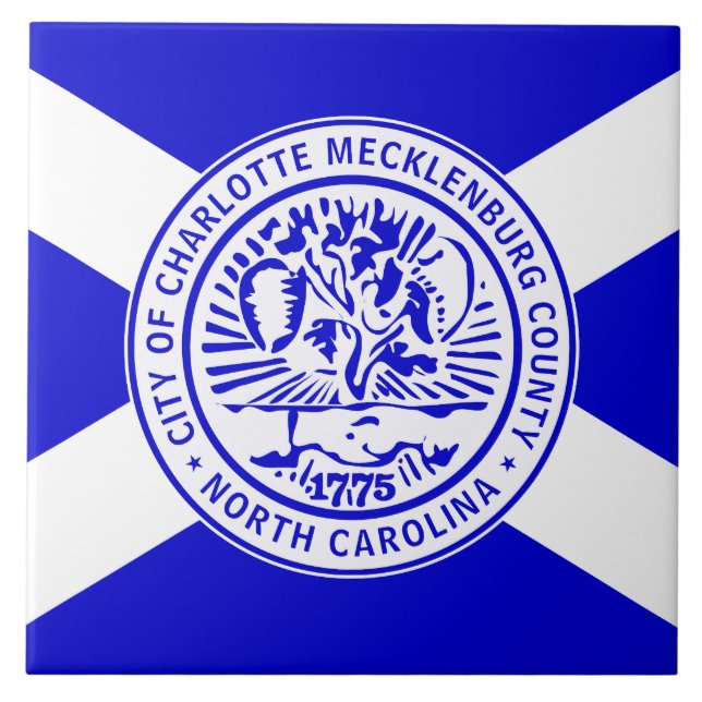 Azulejo Bandera de Charlotte (Carolina del Norte) (Frente)
