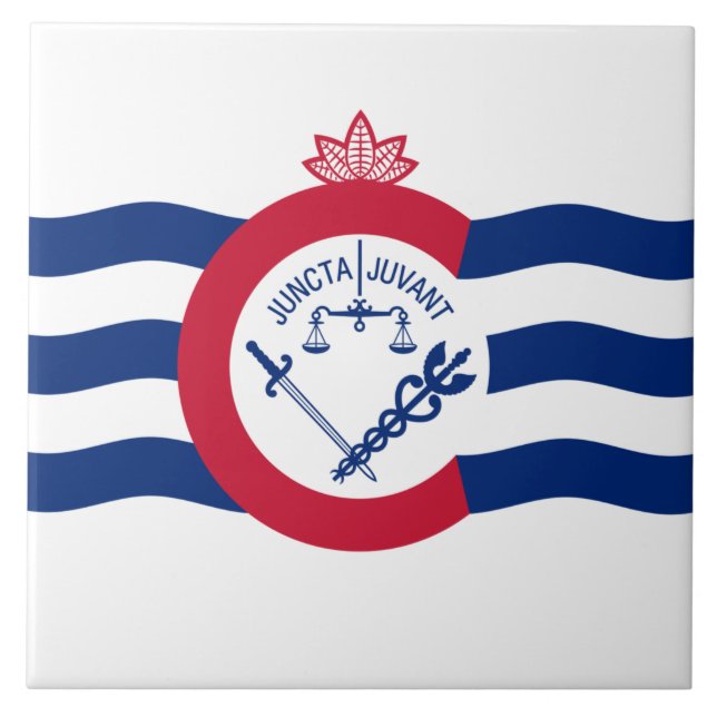 Azulejo Bandera de Cincinnati (Ohio) (Frente)