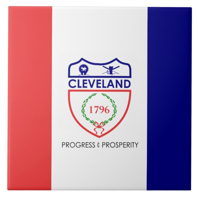 Azulejo Bandera de Cleveland (Ohio) (Frente)