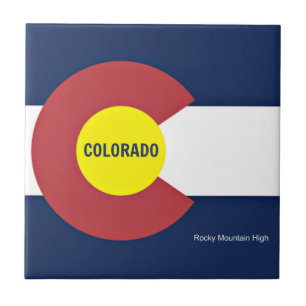 Azulejo Bandera de Colorado y eslogan