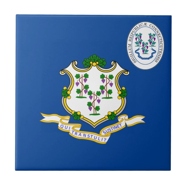 Azulejo Bandera de Connecticut (Frente)